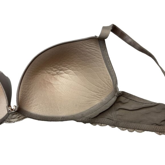 Torrid Curves 48D Gray Bra Lace Accent Lightly Lined Bow Plus Size Intimates - Picture 7 of 13